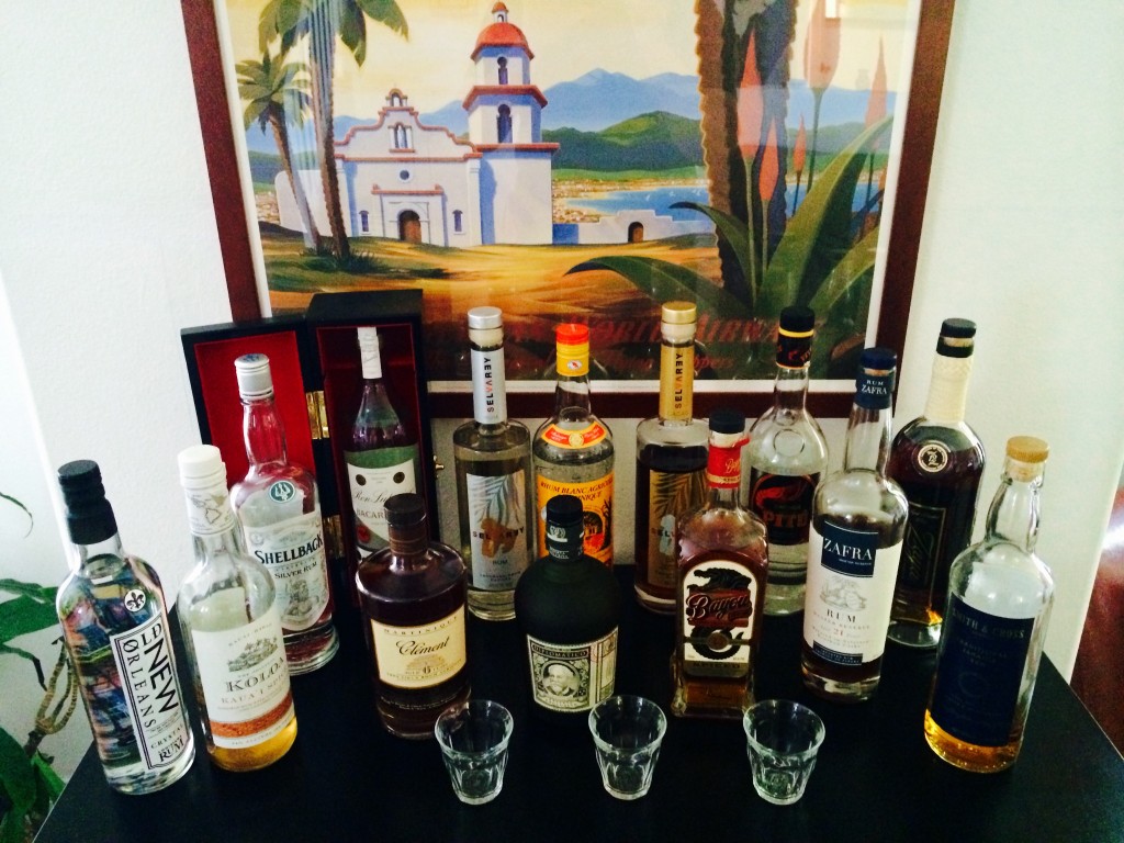 A fine assortment of rums to introduce the class to.