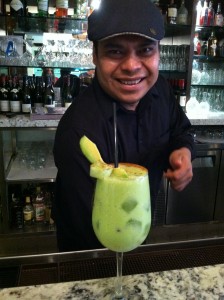 Esteban with his avocado creation